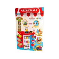 Supermercado Con Accesorios 38 Piezas y Escaner Electrónico 80x50cm