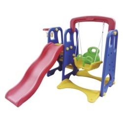 Parque Infantil Tobogán con Columpio y Canasta