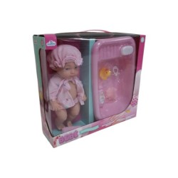 Muñeca de 26 cm. con Bañera de 31 cm. y Accesorios
