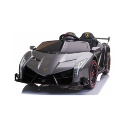 Coche Descapotable Lamborghini Veneno Negro Radio Control a Batería 12.V