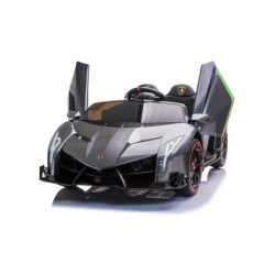Coche Descapotable Lamborghini Veneno Negro Radio Control a Batería 12.V