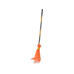 Escoba Bruja Tela 90 cm. Naranja