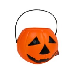Cubo Calabaza Halloween de 17x17x14 cm.