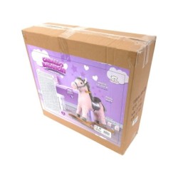Peluche Balancín Caballo Rosa y Gris