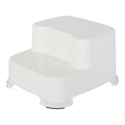Banco de Plástico 2 Peldaños Blanco
