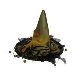 Sombrero bruja verde mini