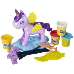 Set Peluquería Unicornio con 4 Botes de Plastilina