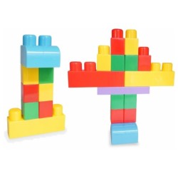 Cubo Contenedor Redondo Piezas de Construccion con 20 Piezas