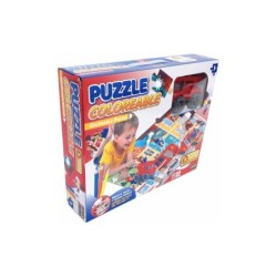Puzzle Coloreable Bomberos con Vehículo Fricción