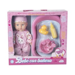 Muñeca 33 cm. Con Bañera y Accesorios