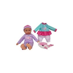 Set Muñeca Bebé 35 cm. con Traje y Peluche Delfín