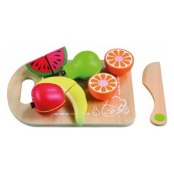 Corta La Fruta con Tabla y Cuchillo Madera