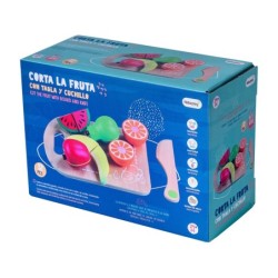 Corta La Fruta con Tabla y Cuchillo Madera