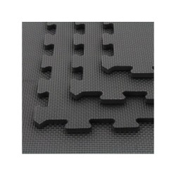 Set 4 Piezas Suelo Gimnasio 620x620x10 mm. Color Negro Dureza 35°