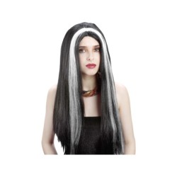 Peluca Vampiresa Negra y Blanca