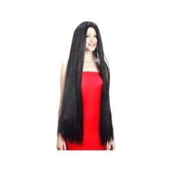 Peluca para Adulto de Color Negra Extralarga