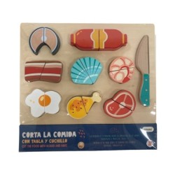 Corta La Comida con Tabla y Cuchillo