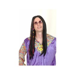 Peluca Adulto Hippie Negra