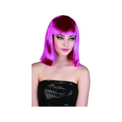 Peluca para Adulto de Pop Star Fucsia